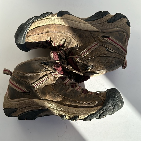 Keen Targhee II Mid Hiking Boots In Brown-burgundy-Sz 9 - Picture 13 of 15